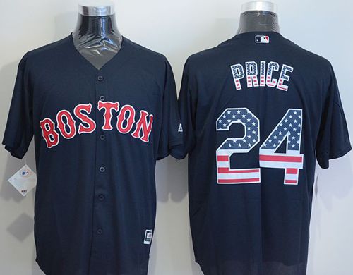Red Sox #24 David Price Navy Blue USA Flag Fashion Stitched MLB Jersey